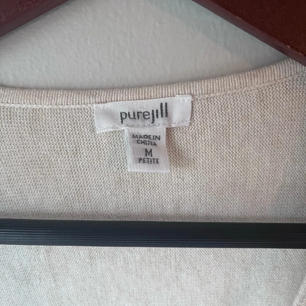 J Jill pure Jill Women cardigan snap closure cashmere cotton blend Petite Medium - Picture 3 of 8